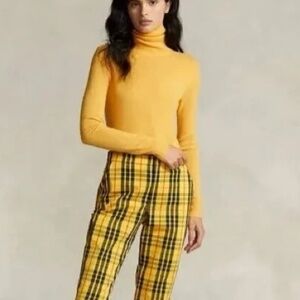 Unworn Polo Ralph Lauren Cashmere Washable Turtleneck Sweater in Slicker Yellow